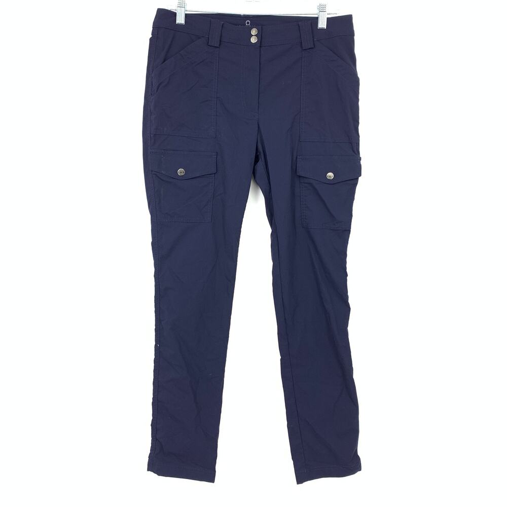 Anatomie Kate Pants Womens Size Large Navy Blue Skinny Cargo Stretch Travel